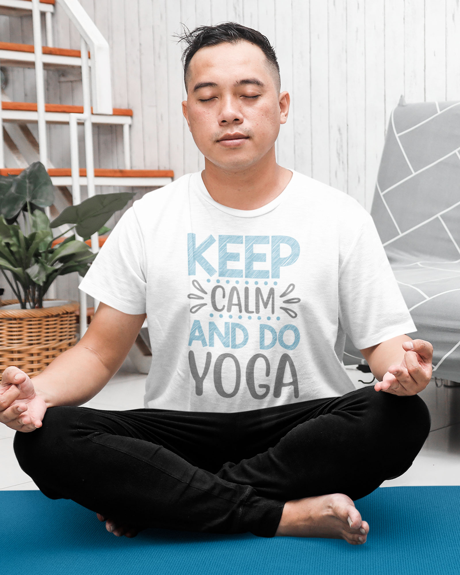 Keep calm and do yoga tshirt for men