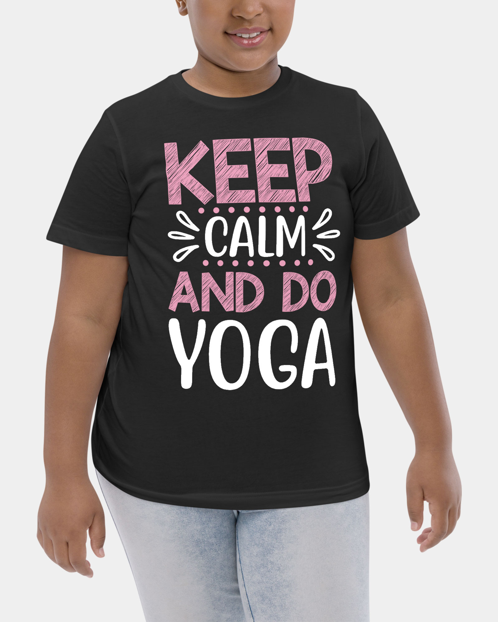 Keep calm and do yoga tshirt for girl