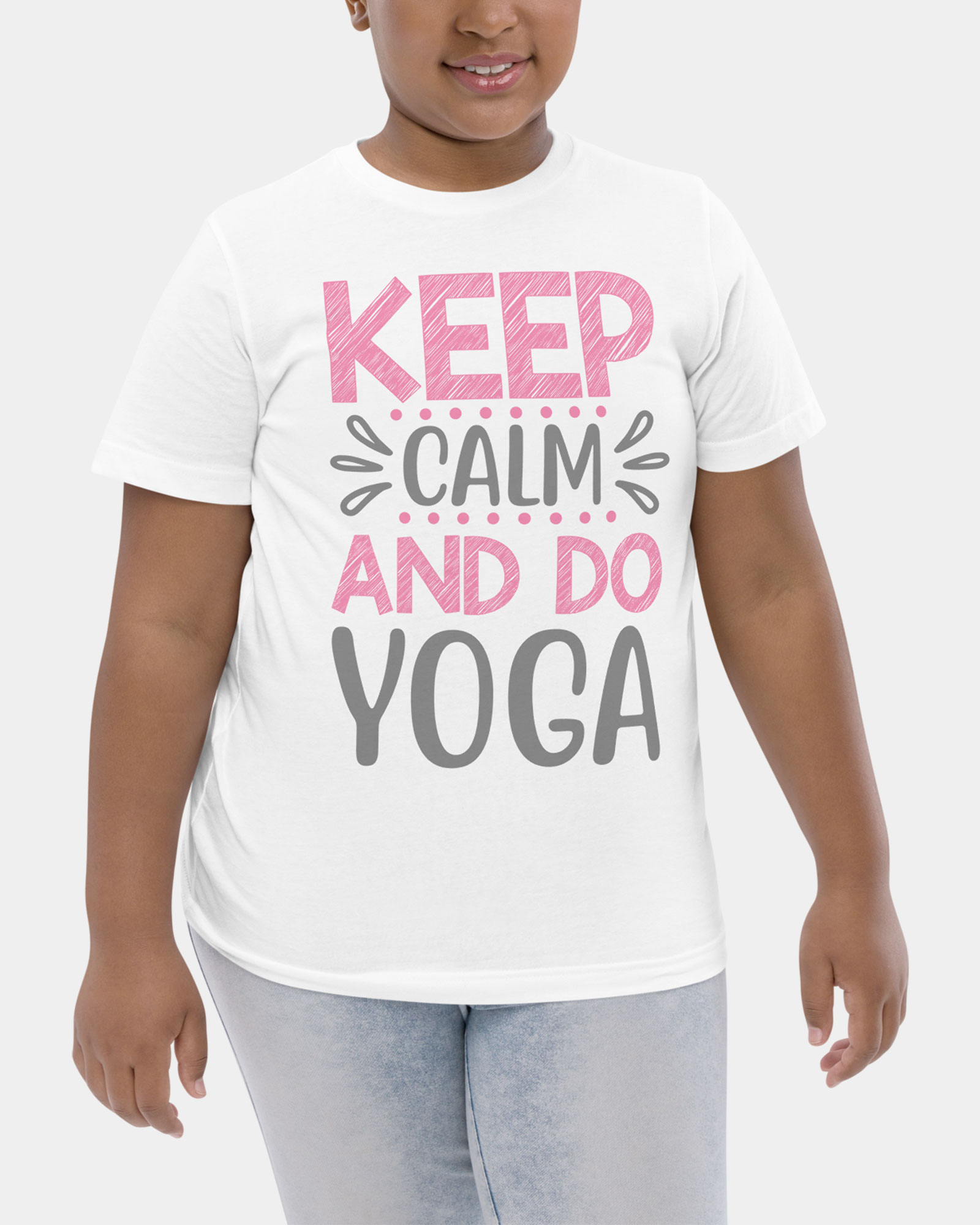 Keep calm and do yoga tshirt for girl