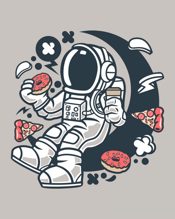 Astronaut coffee and donuts | Carbon grey