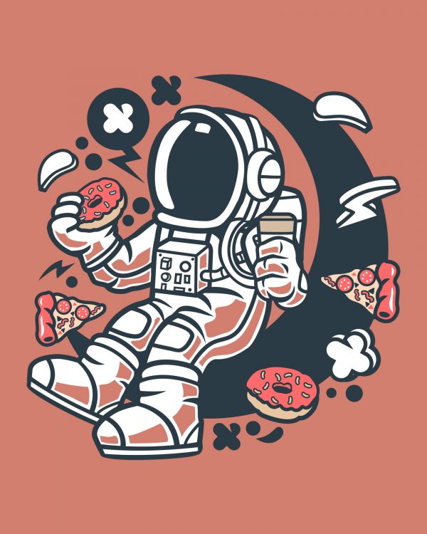 Astronaut coffee and donuts | Dusty rose